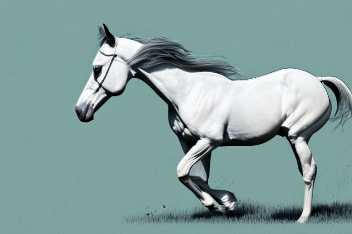 A trakehner horse in a field in jeffreys bay