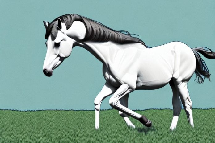 A trakehner horse in a field in bethlehem
