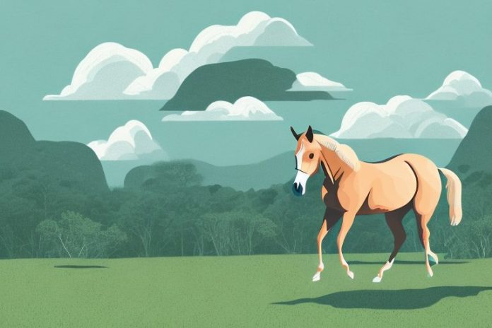 A trakehner horse in a scenic landscape in limpopo
