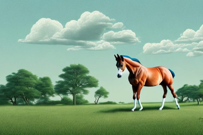 A trakehner horse in a rural landscape in thohoyandou
