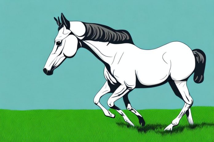 A trakehner horse in a grassy field in tzaneen