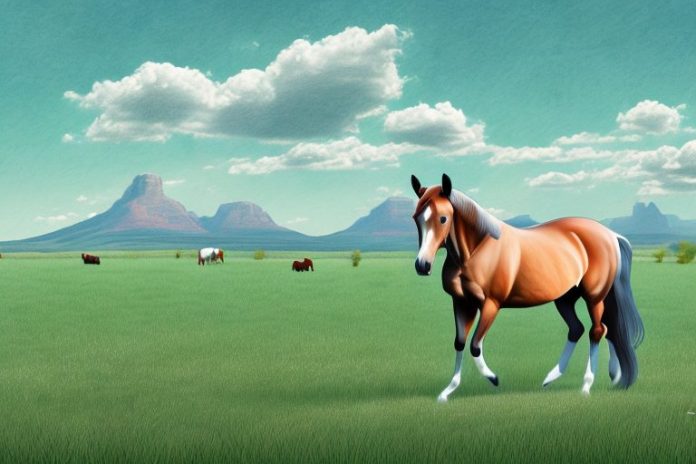 A trakehner horse in a field in kimberley