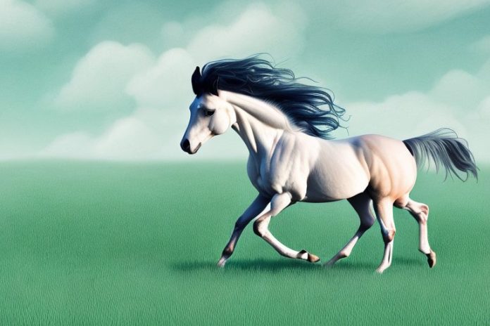 A trakehner horse galloping in a field near hartswater