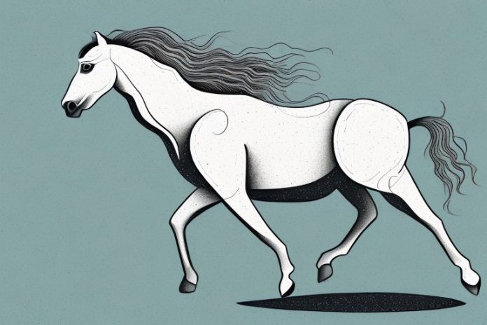 A kathiawari horse galloping through a rural landscape in newcastle