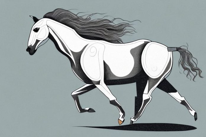 A kathiawari horse galloping through the countryside near ladysmith