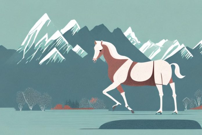 A kathiawari horse in a scenic landscape of queenstown