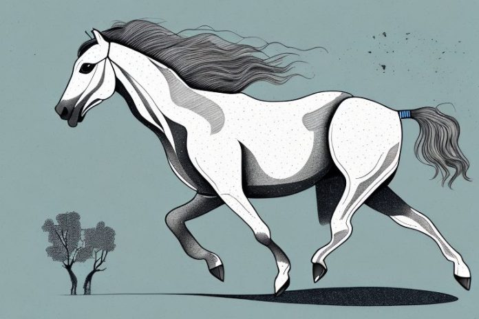 A kathiawari horse galloping through the countryside of aliwal north