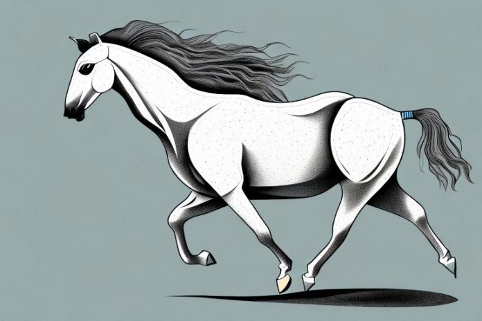 A kathiawari horse galloping through the countryside near bloemfontein