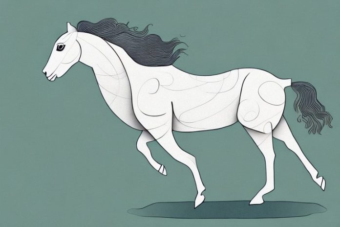 A kathiawari horse galloping through a virginia landscape