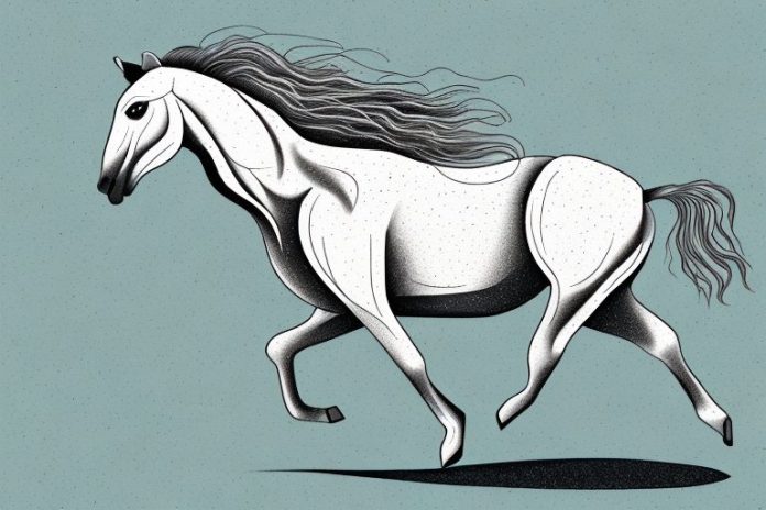 A kathiawari horse galloping through a rural landscape in kroonstad
