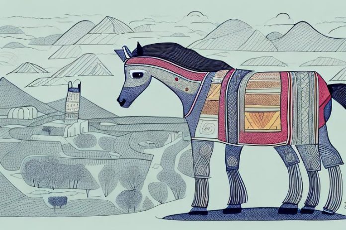 A kathiawari horse in a bethlehem landscape