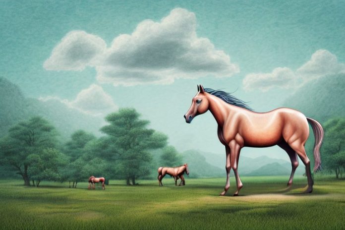 A kathiawari horse in a rural landscape in phuthaditjhaba