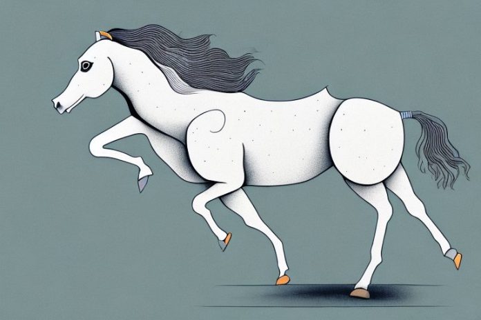 A kathiawari horse galloping through the countryside of standerton