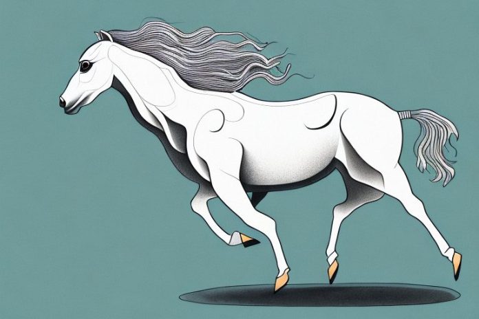 A kathiawari horse galloping through the hartswater landscape