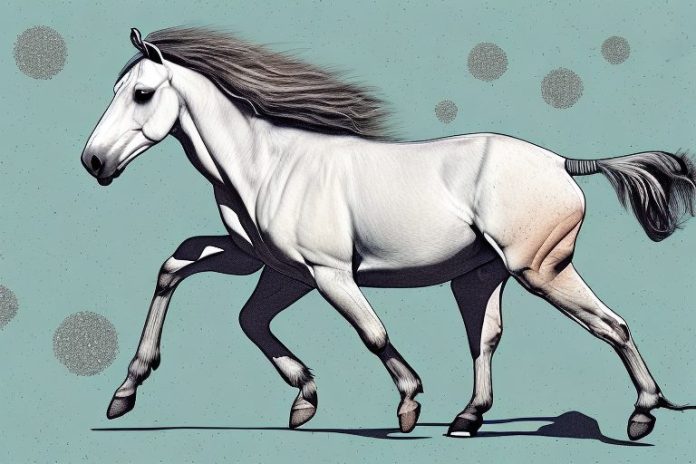 A kathiawari horse galloping through a postmasburg landscape