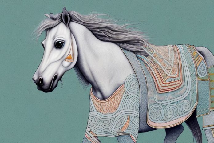 A kathiawari horse in a rural setting