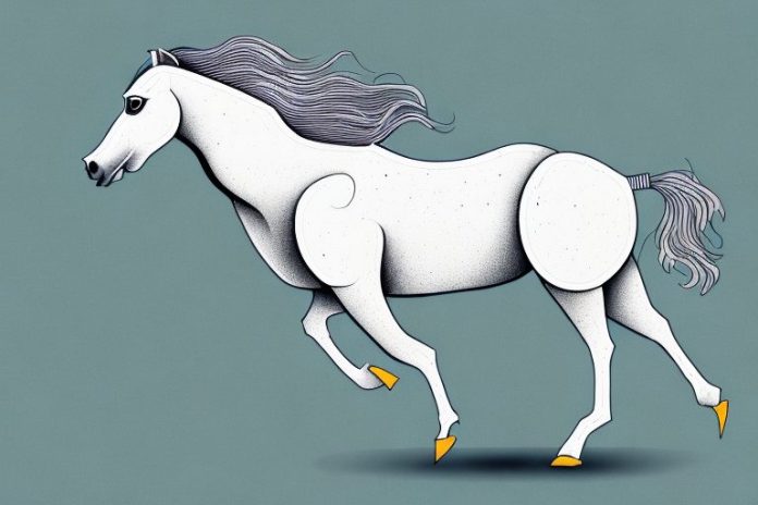 A kathiawari horse galloping through the countryside of george