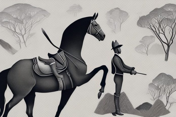 A horse and rider in the black forest of the eastern cape