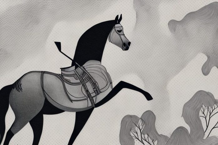 A horse and rider in the black forest of mthatha