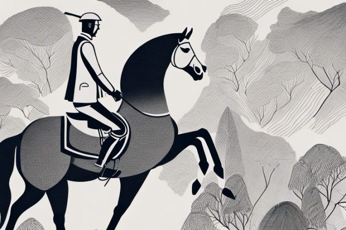A horse and rider in the black forest of uitenhage