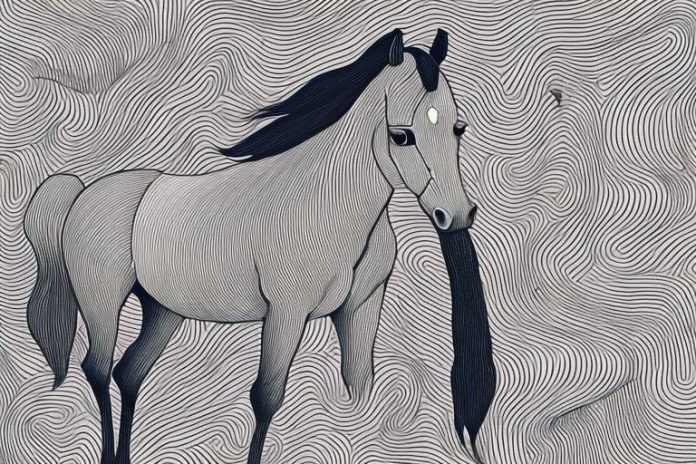 A horse in the black forest in bloemfontein