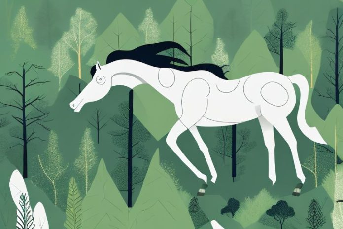 A horse in the black forest of virginia