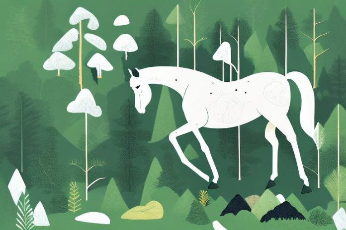 A horse in the black forest
