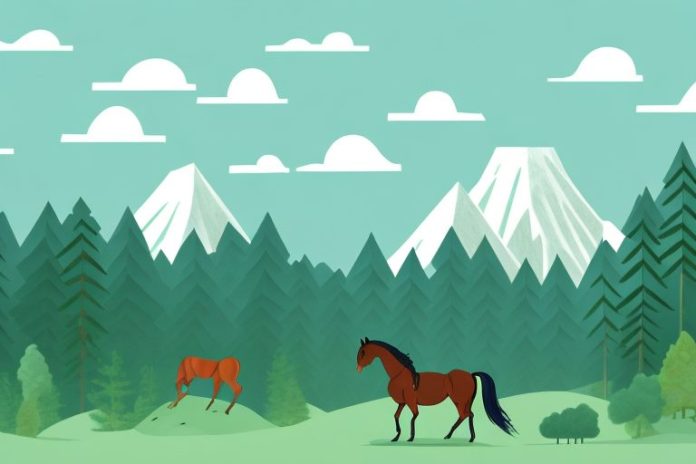A horse in a forest setting