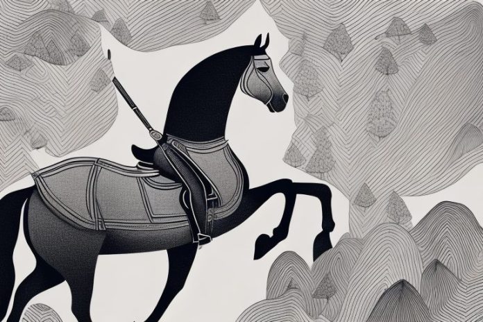 A horse and rider in the black forest of phalaborwa