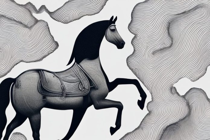 A horse and rider in the black forest of modimolle