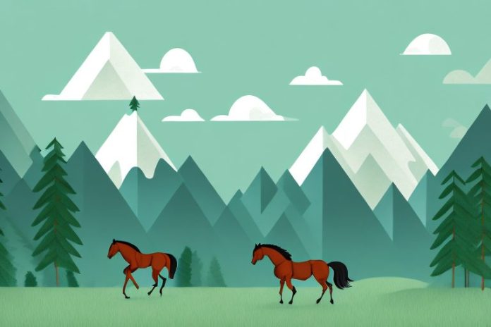 A horse in a forest landscape