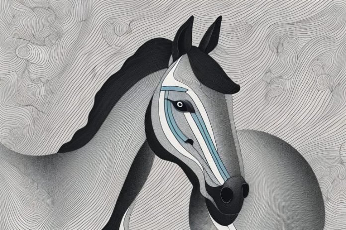 A horse in the black forest of upington