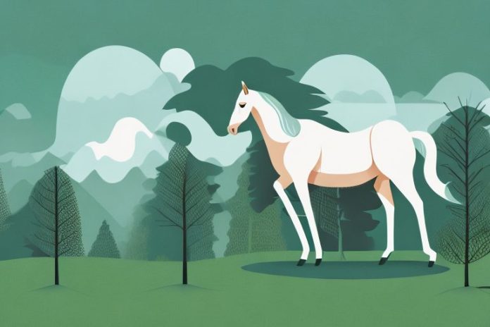 A horse in the black forest
