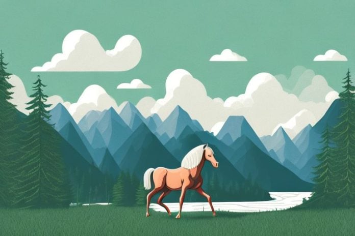 A horse in the black forest