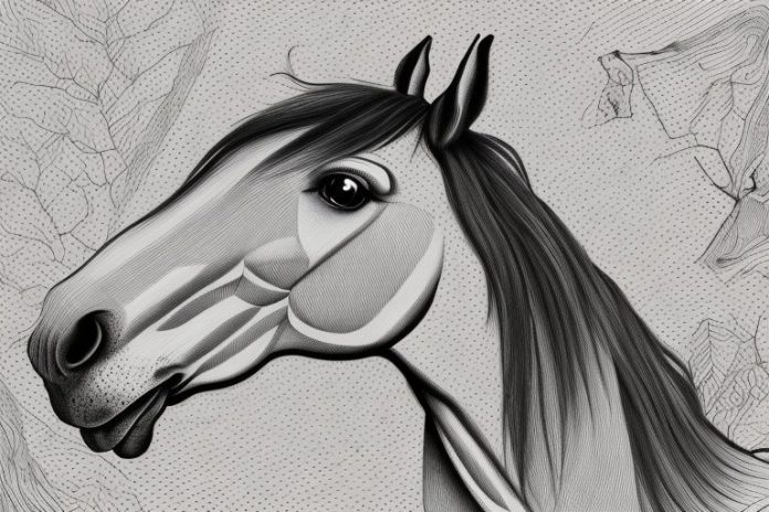 A horse in the black forest of stellenbosch