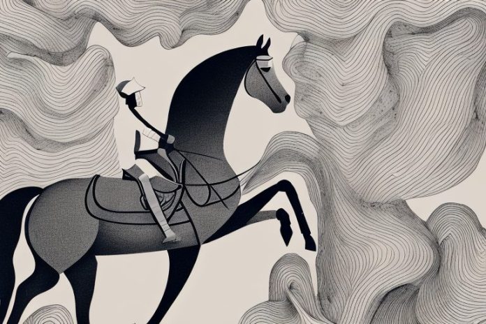 A horse and rider in the black forest of worcester