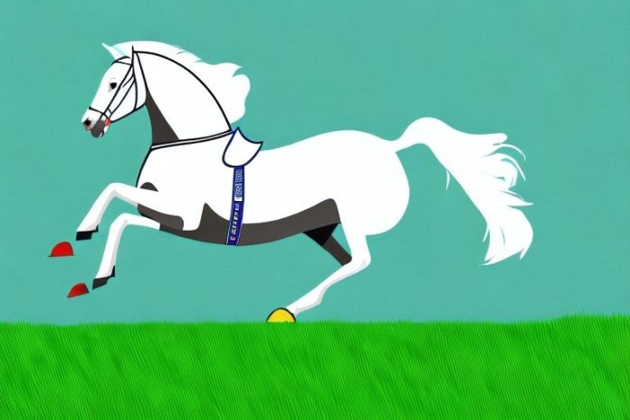 An irish sport horse galloping through a grassy field in pietermaritzburg