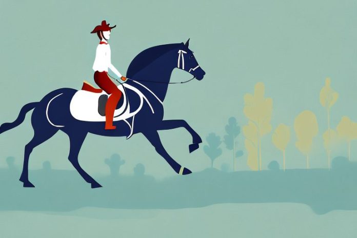An irish sport horse galloping through a scenic east london landscape