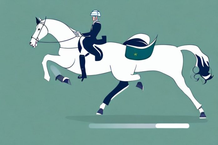 A majestic irish sport horse galloping through a picturesque landscape in queenstown
