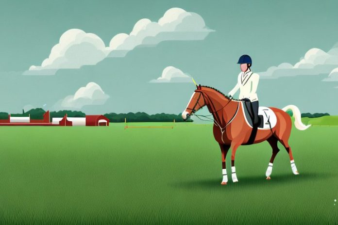 An irish sport horse in a rural setting