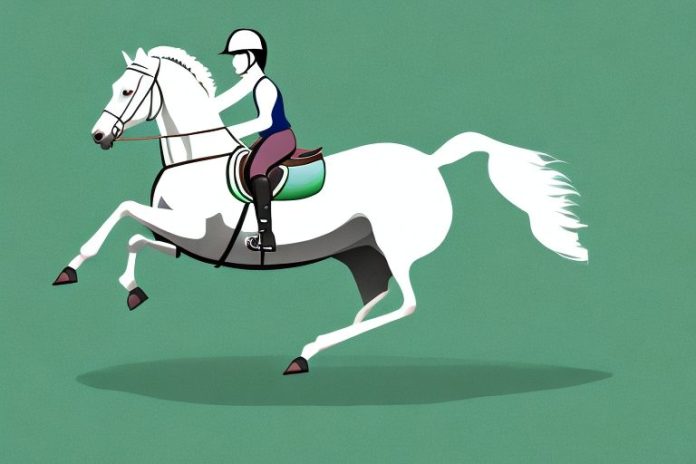 An irish sport horse galloping through a meadow in ficksburg