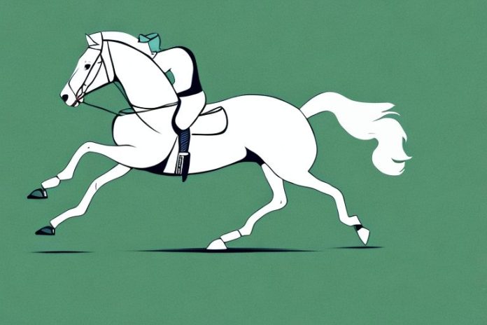 An irish sport horse galloping in a meadow in krugersdorp