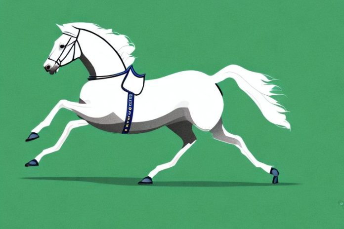 An irish sport horse galloping through a grassy field in polokwane