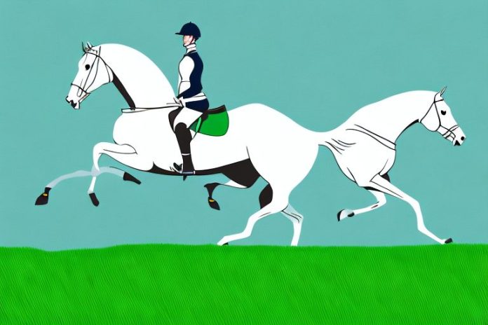 An irish sport horse galloping through a grassy field in modimolle