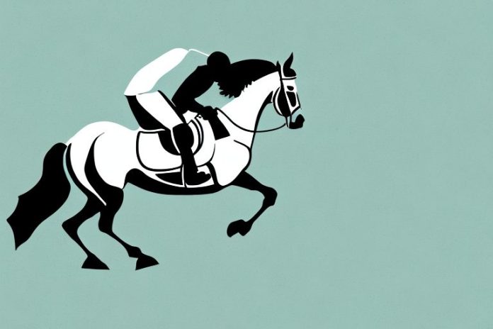 An irish sport horse galloping through the countryside of upington