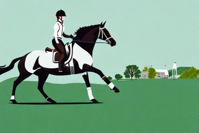 An irish sport horse galloping through a rural landscape in kuruman