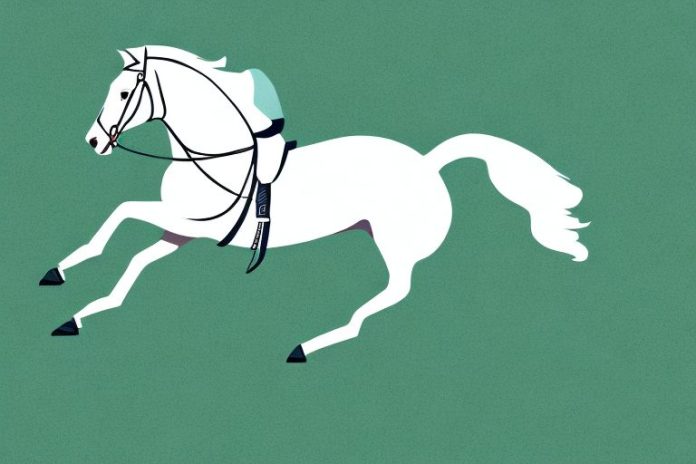 An irish sport horse galloping through a field in warrenton