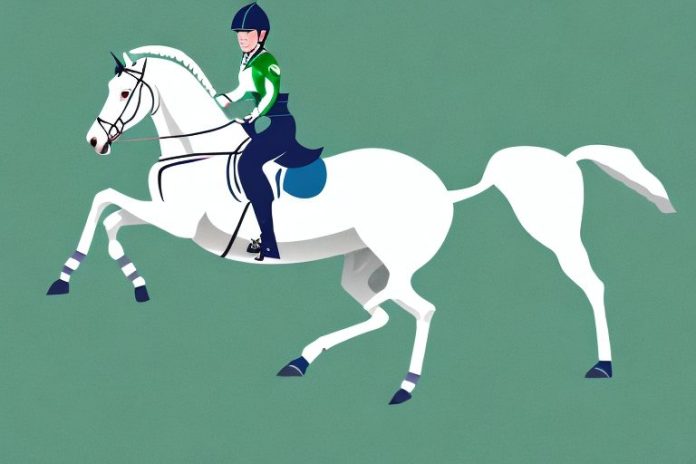 An irish sport horse galloping through the countryside in prieska