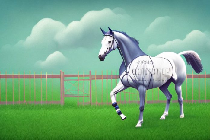 An irish sport horse in a field