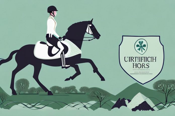 An irish sport horse galloping through a scenic landscape in hartbeespoort